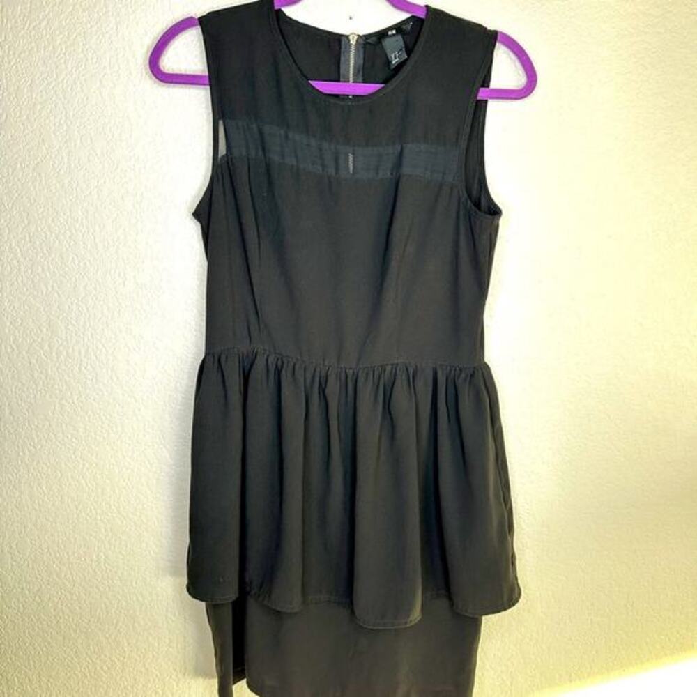 H&M Peplum‎ Black dress Sleeveless Sz 12